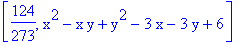 [124/273, x^2-x*y+y^2-3*x-3*y+6]